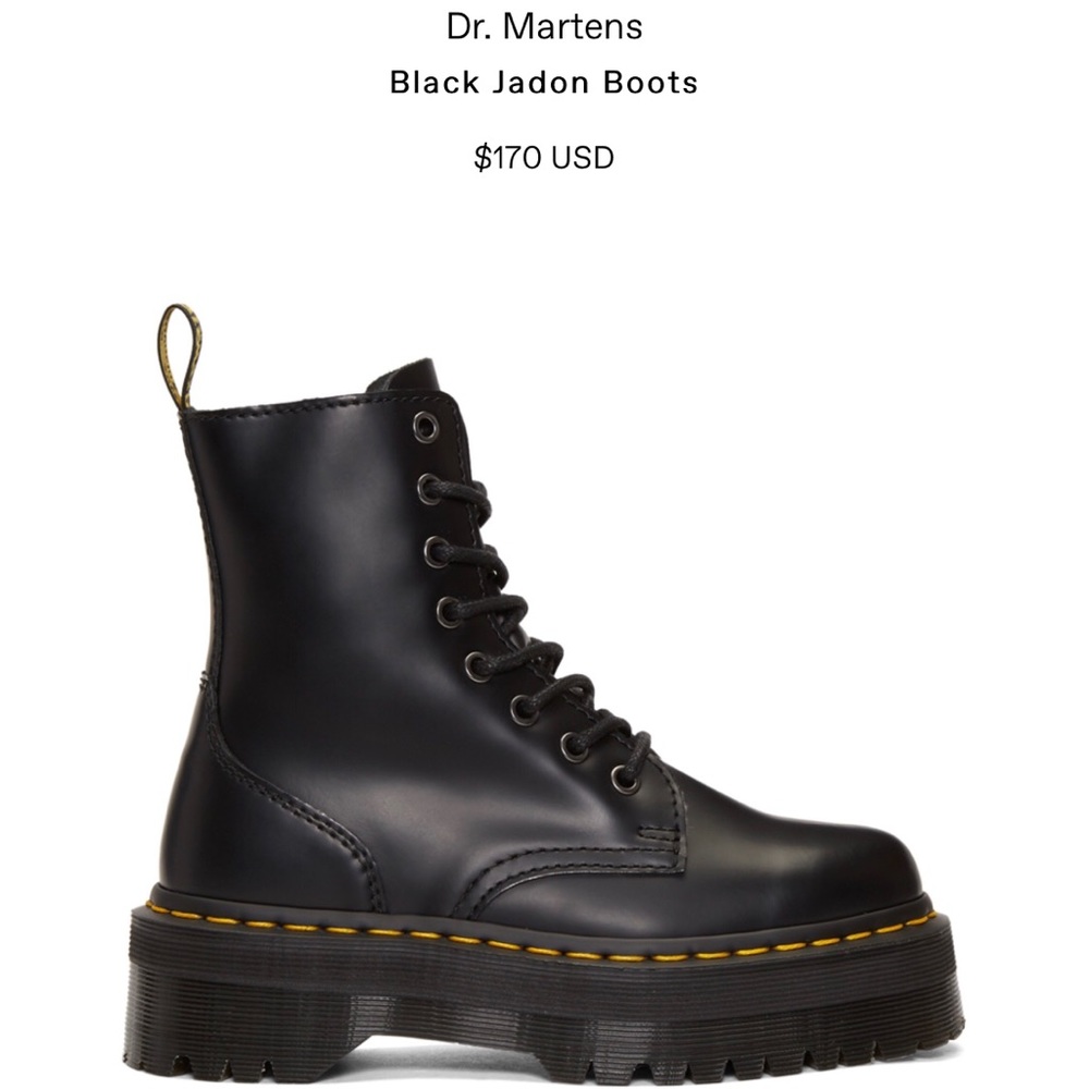 Dr Martens Jadon platform combat boots in black